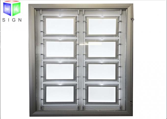 Unidades de exposição da janela do agente imobiliário da caixa leve do diodo emissor de luz do cristal do quadro da foto iluminadas