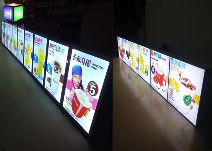 Quadro instantâneo iluminado Frameless dos sinais do menu da caixa leve do menu do restaurante do Lit da borda