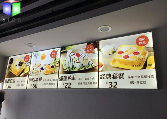 As caixas curvadas restaurante do menu iluminaram a proteção ambiental da placa do menu