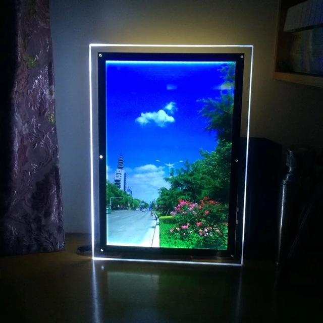 O brilho alto conduziu a caixa leve da foto retroiluminada, painel claro conduzido acrílico com material de cristal