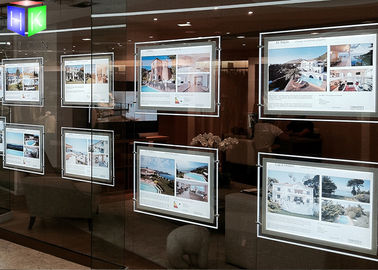 China Exposições acrílicas ultra magros da janela do diodo emissor de luz da caixa leve do quadro do cartaz para agentes imobiliários fornecedor