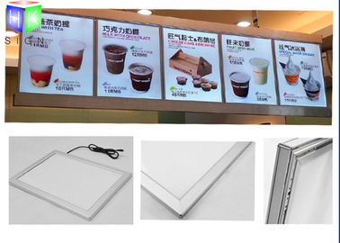 China Folha acrílica do Lit da borda de caixa leve do diodo emissor de luz do quadro da pressão do metal da extrusão para o menu fornecedor